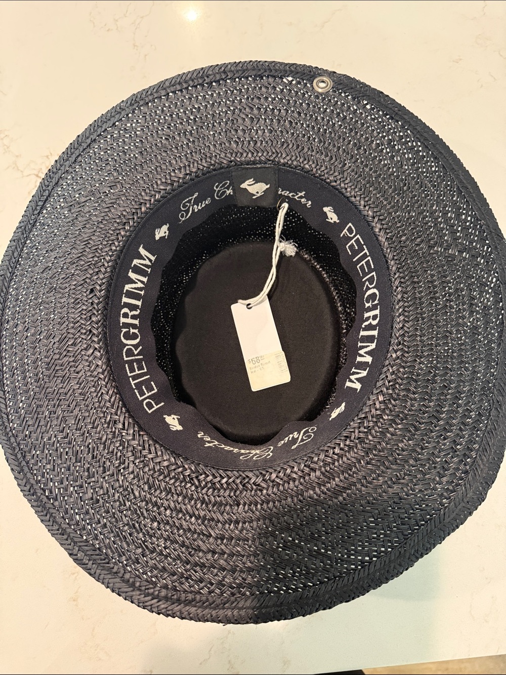 Peter Grimm Black Straw Boater Hat - Picture 3 of 4